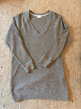 Aritzia Wilfred Gray Ribbed V-Neck Sweater